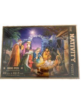 The Nativity Puzzle Jigsaw Puzzle 1000 Pieces 29" x 22.5" by Gemstone Sealed